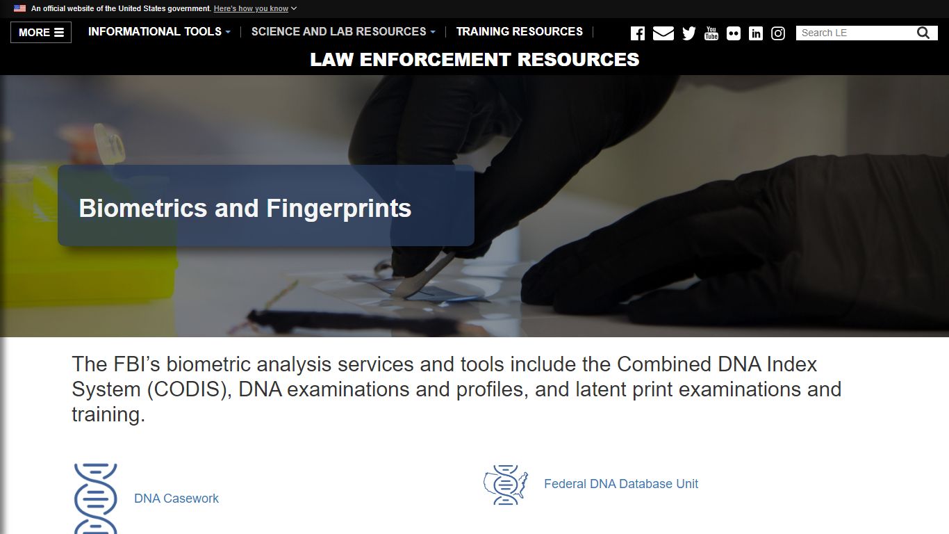 Biometrics and Fingerprints — LE - Law Enforcement
